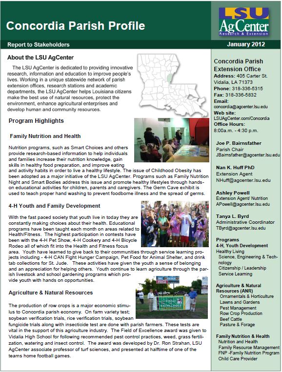 Concordia Parish Profile 2012
