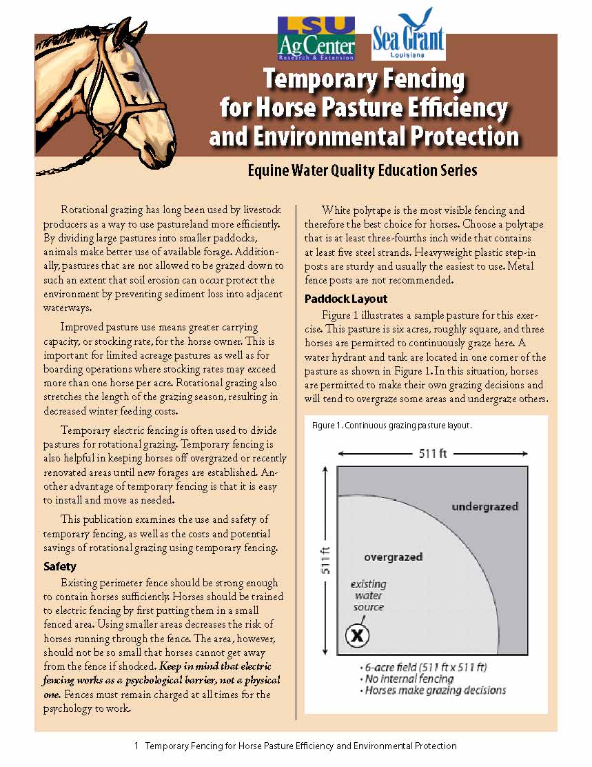 Temporary Fencing for Horse Pasture Efficiency and Environmental Protection