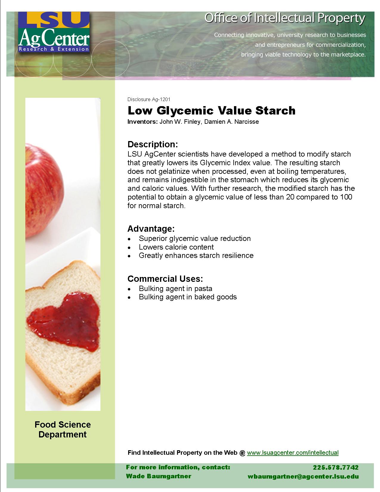 Low Glycemic-value Starch