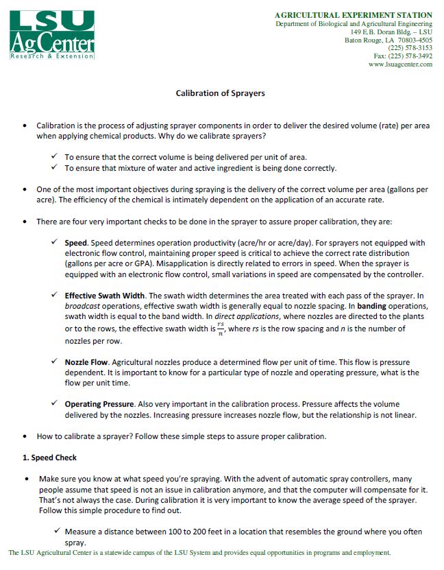 Sprayer Calibration Guide