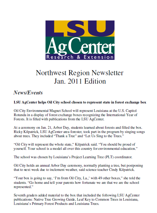 Northwest Region Newsletter--January 2011