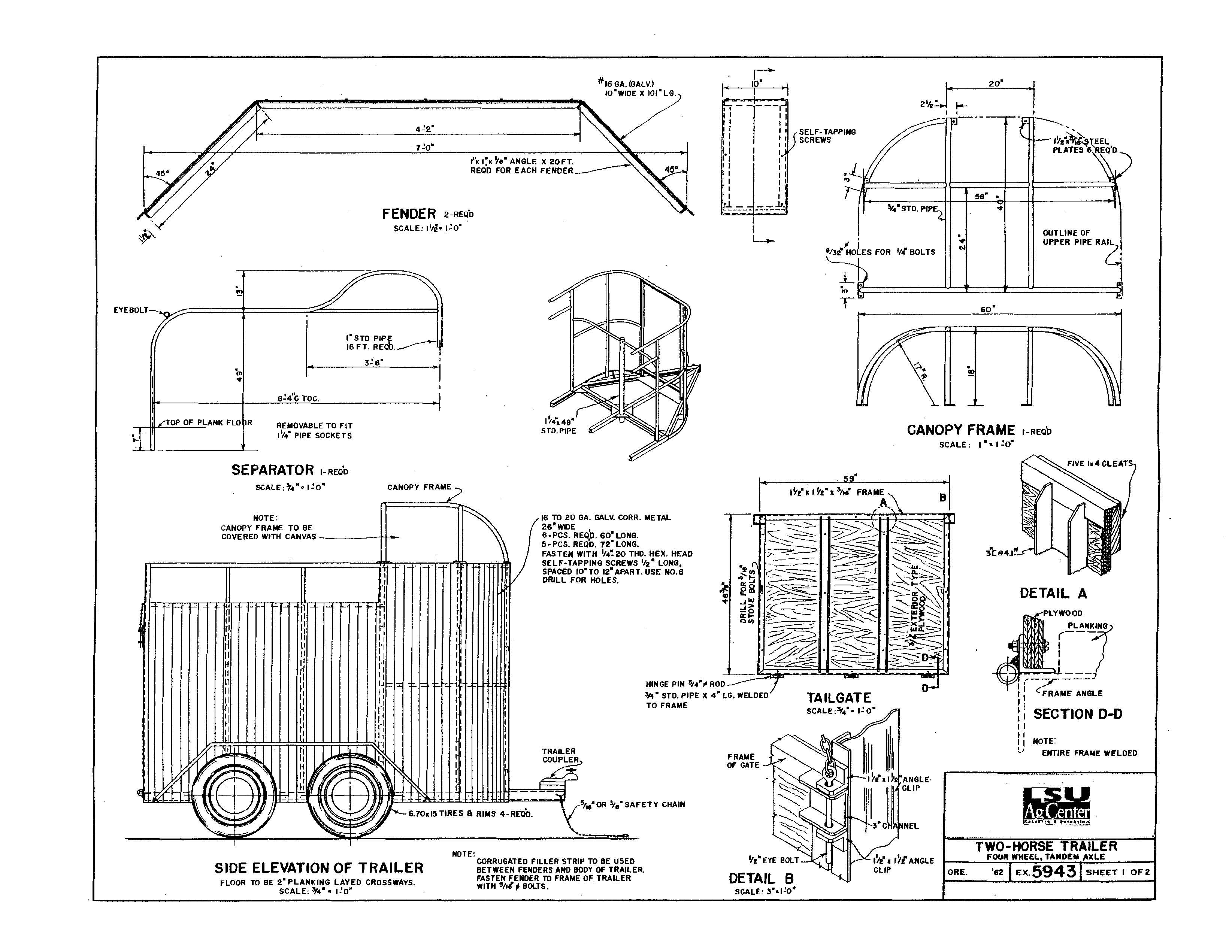2 Horse Trailer - 4 Wheel Tandem Trailer