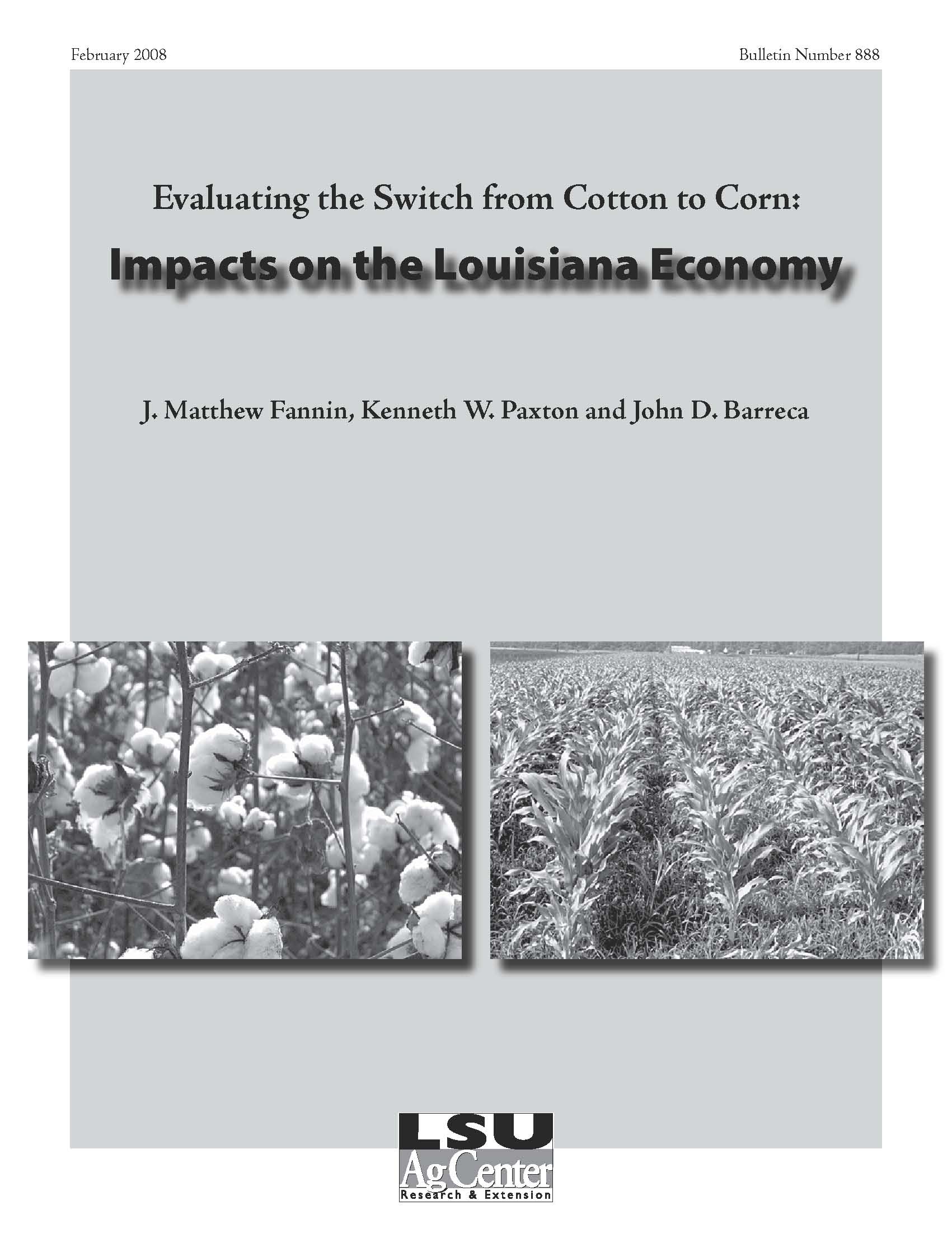 Evaluating the Shift from Cotton to Corn:  Impacts on the Louisiana Economy