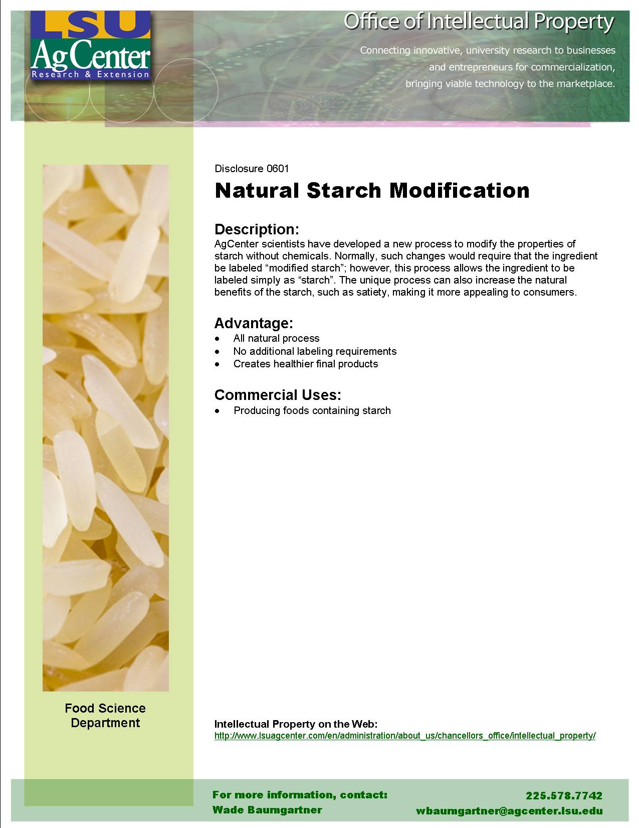Non-chemically Modified Starch
