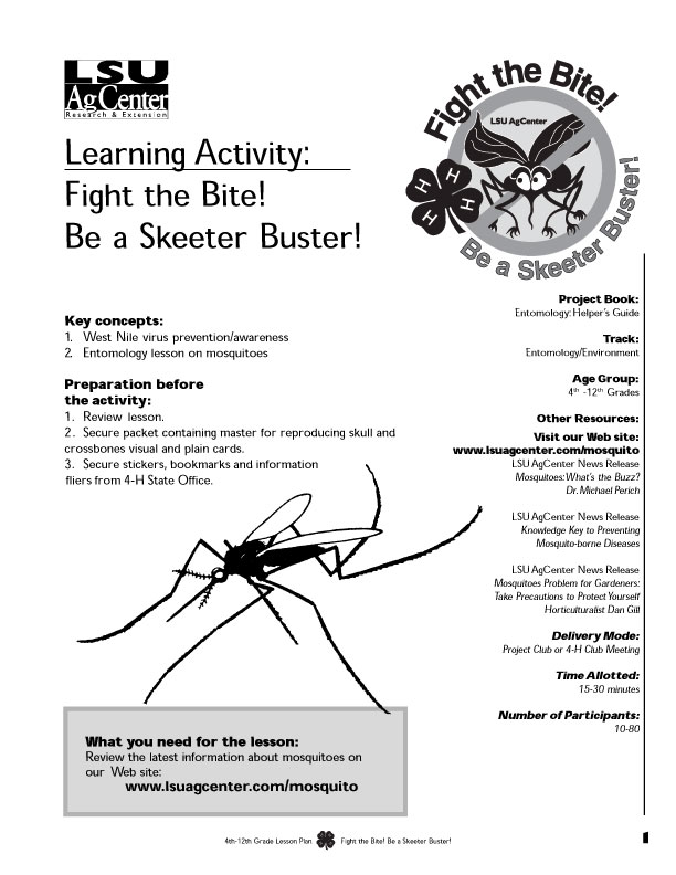 Skeeter Buster Activity Lesson