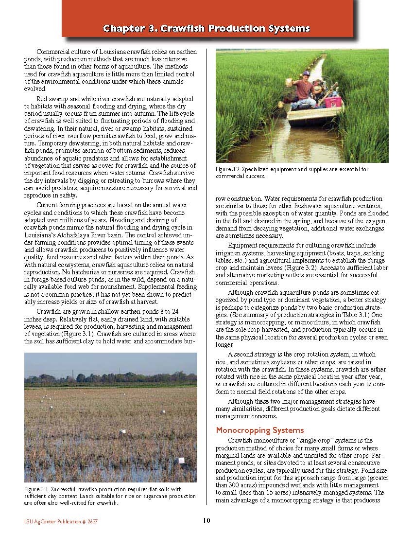 Crawfish Production Systems