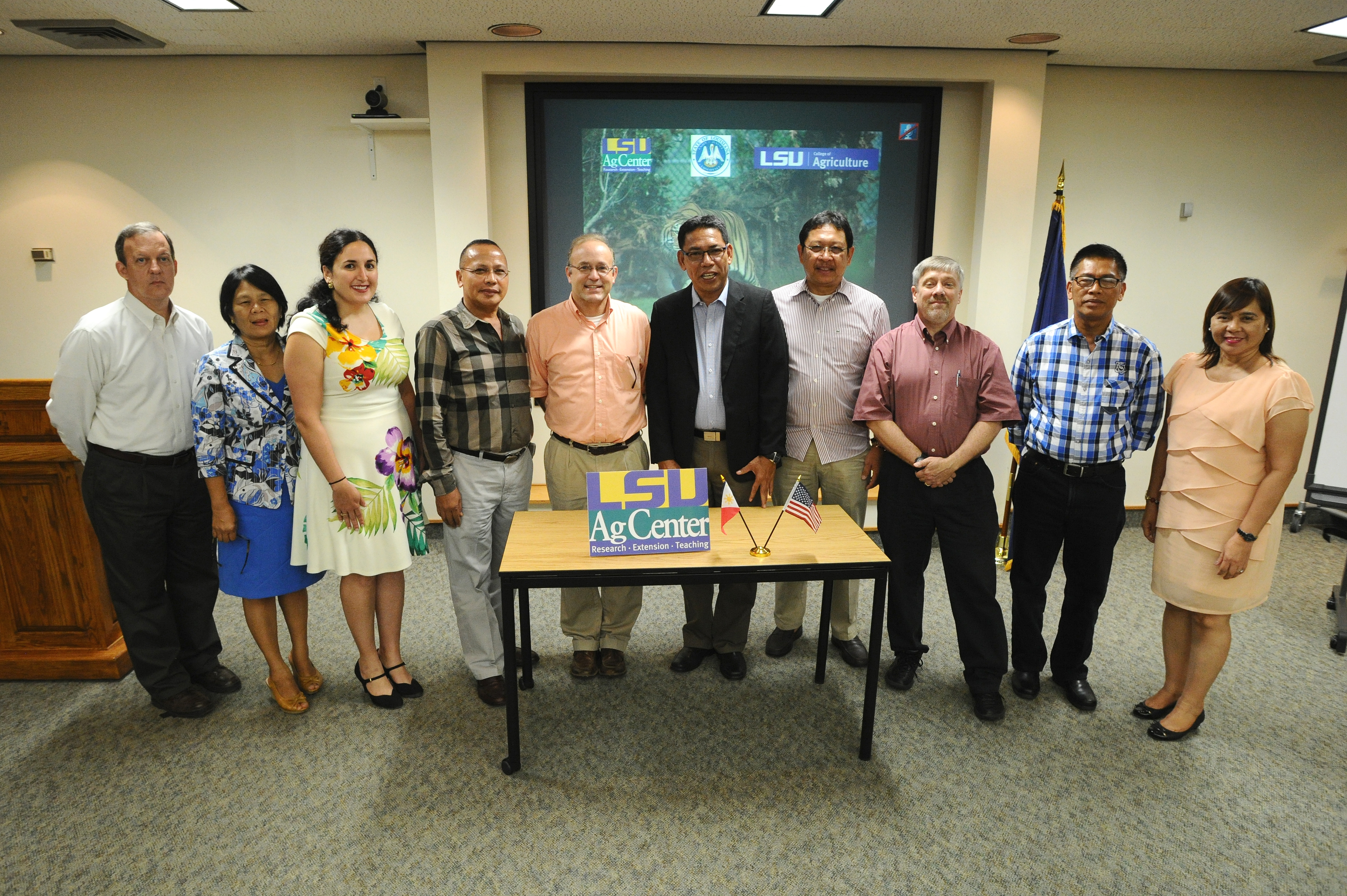 Filipino group visits AgCenter to learn about rice production, outreach