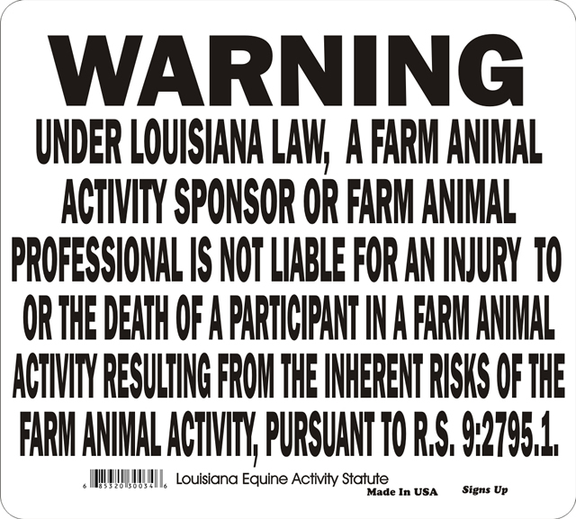 Equine Liability Statute: Are you in compliance?