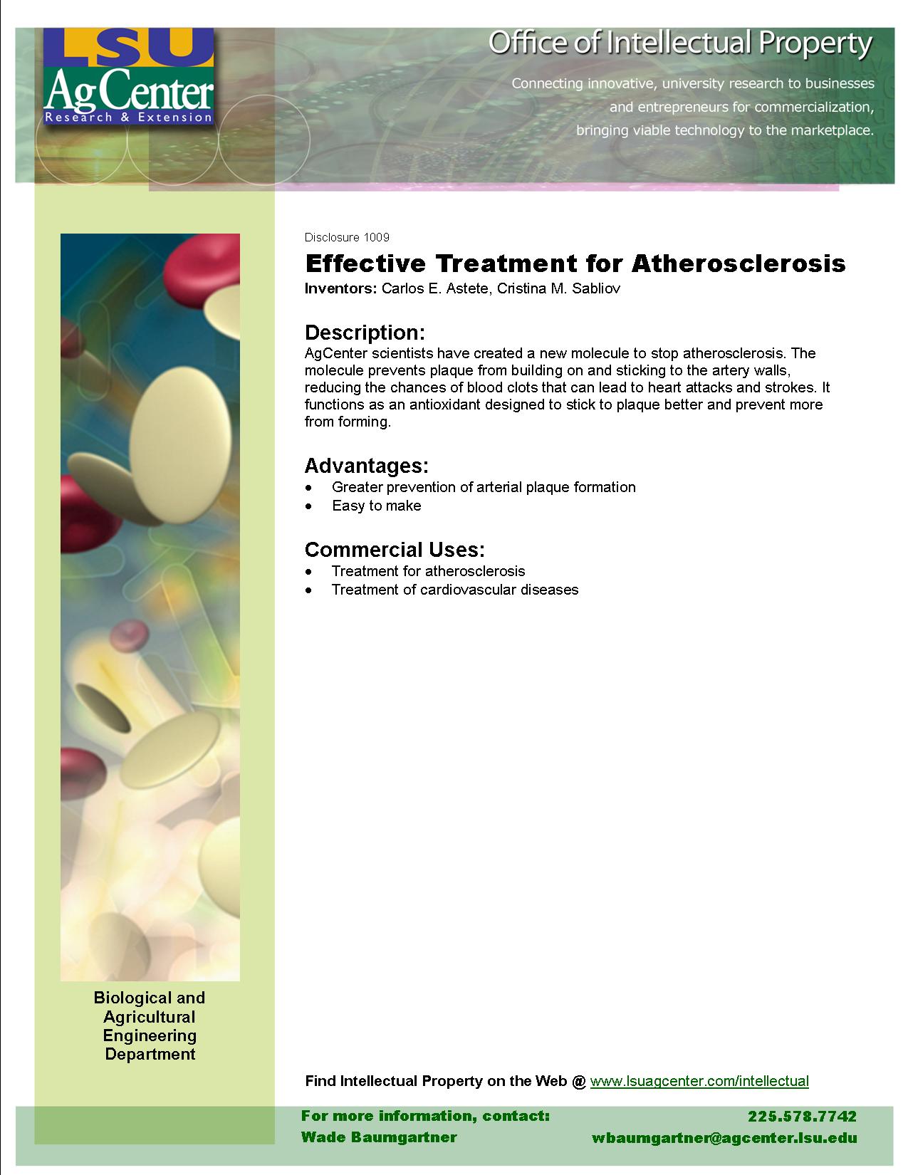Effective Treatment for Atherosclerosis
