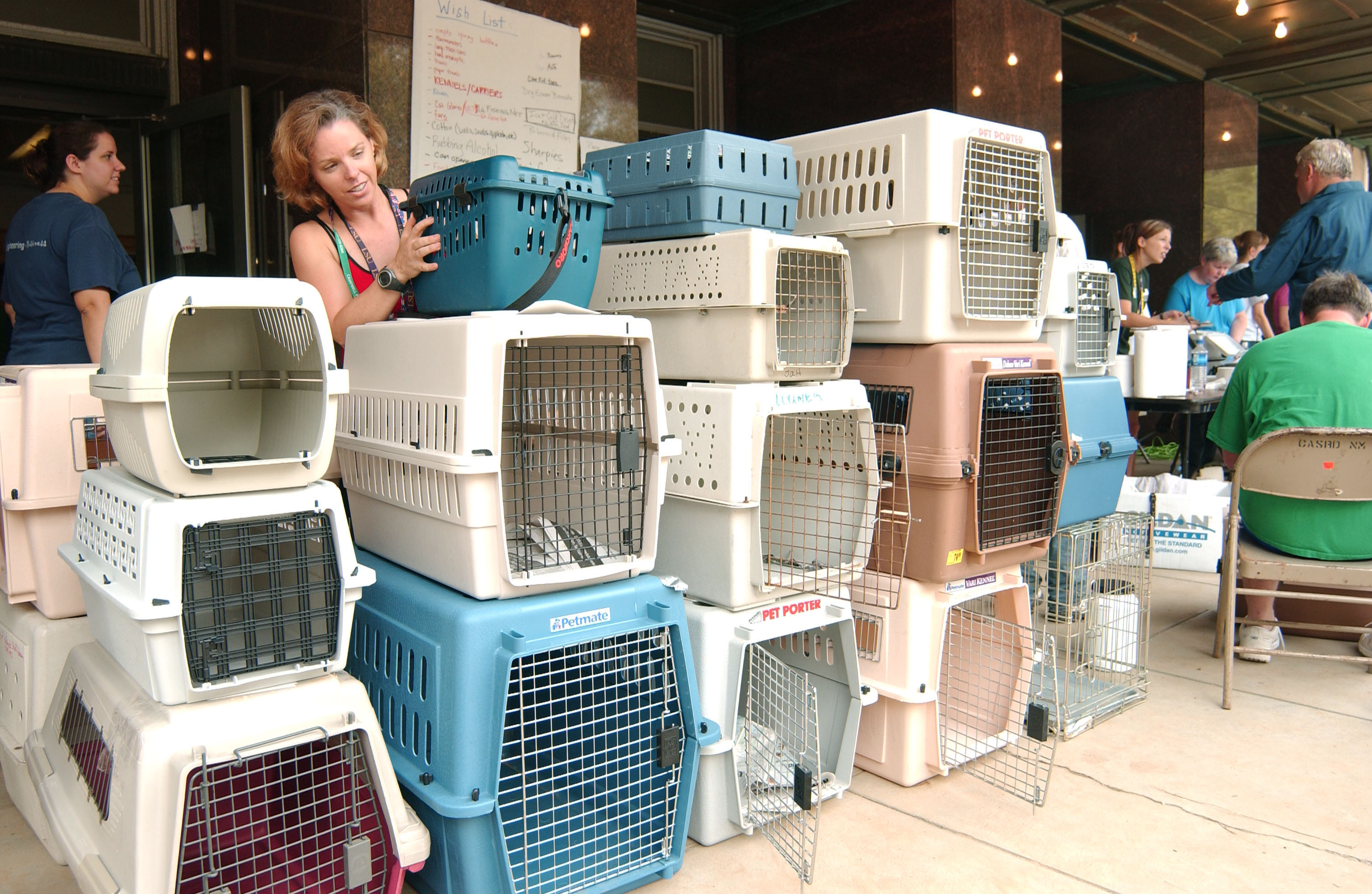 Donated pet kennels