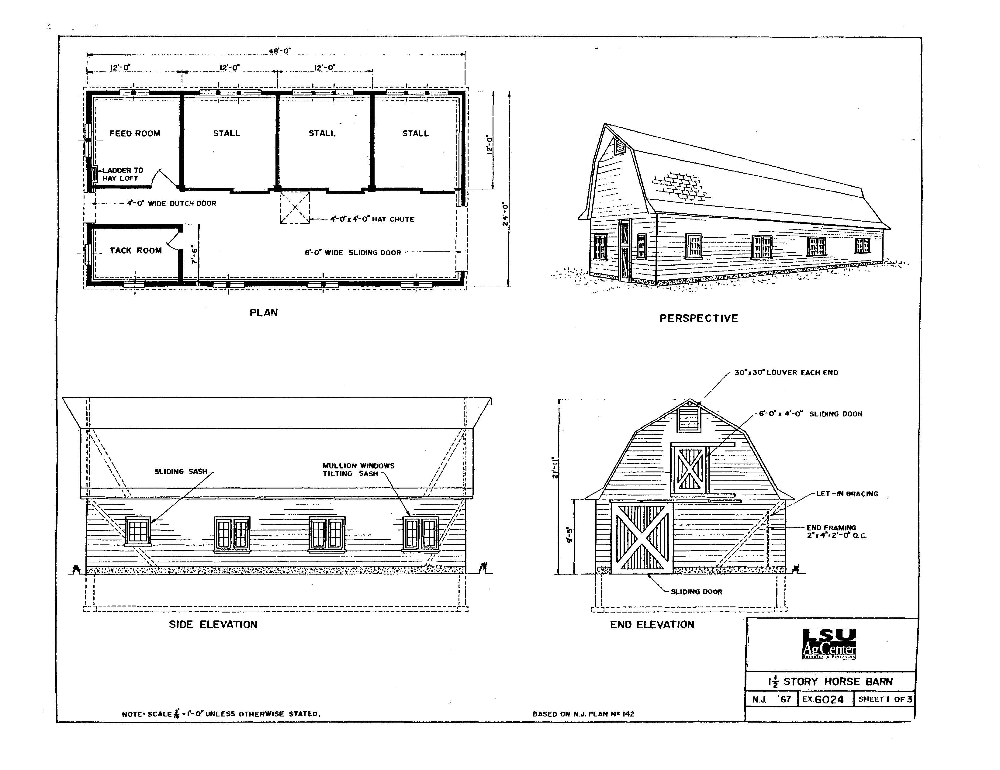 1-1/2 Story Horse Barn